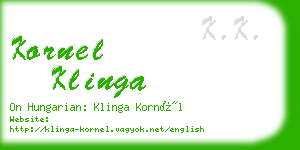 kornel klinga business card